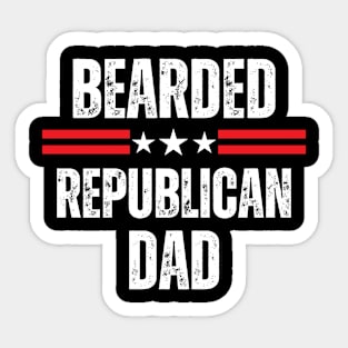 Bearded Dad Beard Lover Republican Conservative Dads Humor Sticker